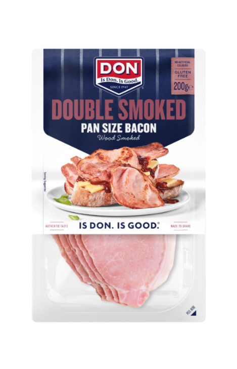 Don Bacon - Pan Sized Double Smoked (10 x 200g pkts per box)- **Bulk Discount for Box Purchase**