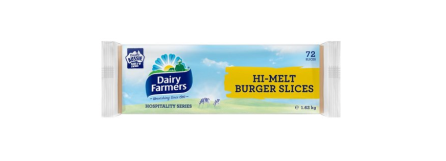 Cheese- Burger Slices HI-MELT 72 slices p/pkt 1.62KG -Dairy Farmers