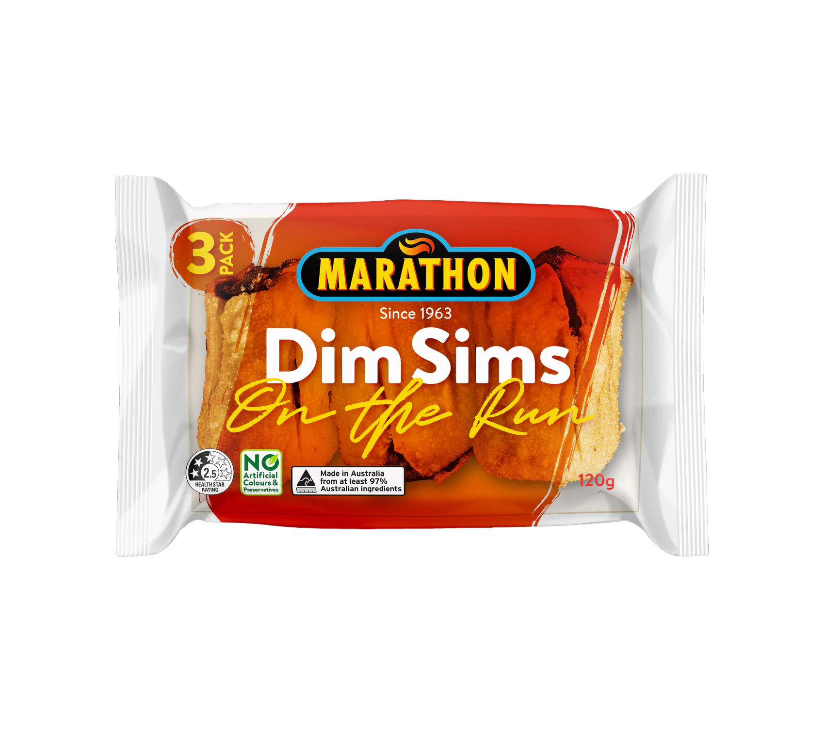 Dim sims - Precooked (Fried)  -On the run ready to heat & eat- (18pkts x 3 pcs) - Marathon - **Discounted Box rate**